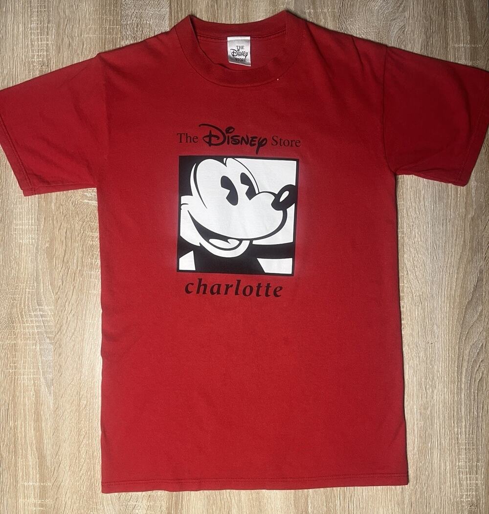 Retro Mickey Mouse Charlotte The Disney Store Red TShirt M